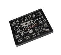 Hemobllo Juego de Rompecabezas de Inteligencia de Metal para Niños y Adultos, 25 Piezas, Rompecabezas de Anillos Entrelazados, Juego Educativo de Mesa para Entrenamiento Cerebral