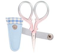 Hemobllo Juego de Tijeras de Bordar Acero Inoxidable con Funda Protectora de Cuero Azul y Diseño Vintage para Manualidades y Costura Ligera
