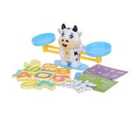 Hemobllo Juego Matemático de Equilibrio Balanza Digital en Diseño Vaca Blanco y Negro Material Plástico Seguro 1 Set Educativo Montessori para Aprendizaje Aritmético y Conteo Preescolar