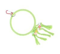 Hemobllo Juguete Columpio para Loros y Periquitos Perchero de Cuerda Grande Verde Resistente y Divertido para Morder Trepar y Equilibrar Accesorio para Jaula de Pájaros