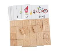 Hemobllo Juguete De Bloques del Alfabeto para Niños, Tamaño Mediano, Madera Lisa y Pulida, Educativo para Aprender El Alfabeto, Desarrollo Cognitivo, Juego Montessori para Aprendizaje Temprano