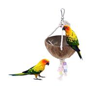 Hemobllo Juguete de Columpio para Aves de de Natural con Cuerda de Algodón y Perlas de Color Accesorios para Periquitos y para Jaulas y