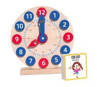 Hemobllo Juguete Educativo de Madera para Reloj de Aprendizaje de Hora y para Desarrollo Cognitivo y Habilidades de Comunicación Diseño para Jardín de Infantes y Casa