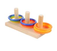 Hemobllo Juguete Educativo para Loros Anillos De Madera Coloridos, Accesorios para Jaulas, 9 Anillos De 7 Cm, Entrenamiento y Estimulación para Periquitos, Cacatúas y Agapornis Domésticos
