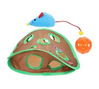Hemobllo Juguete Interactivo para Gatos Diseño de Nueve Agujeros, Túnel de Tela Marrón para Exploración y Escondite de Pequeños Felinos