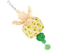 Hemobllo Juguete Masticable Colgante para Loros y Periquitos, Hecho De Bambú y Ratán Natural, Tamaño Mediano, Adecuado para Estimulación Mental y Juego Activo En Jaulas De Pájaros Mascota