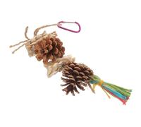 Hemobllo Juguete Natural para Pájaros con Piña de Madera, Diseño Delicado para Masticar y Entrenamiento de Equilibrio, Accesorio Seguro con Gancho Fijo para Loros y Cotorras