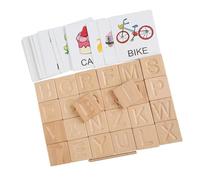 Hemobllo Juguetes Cognitivos De Bloques De Madera Letras para Niños, Tamaño Mediano, Juego Educativo Montessori para Aprendizaje Temprano y Desarrollo del Pensamiento, Colores Surtidos, 1 Set