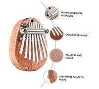 Hemobllo Kalimba Portátil de Madera Teclas Mini Piano de Pulgar para Principiantes Instrumento Musical Fácil de Tocar y Transportar