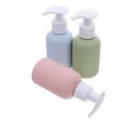Hemobllo Kit de 3 Botes Gel y Champú Rellenables de 100ml Diseño Macaron, Plástico Portátil Prueba de Fugas, Dispensador Bomba Adecuado para Viajes y Uso en Casa
