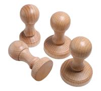 Hemobllo Kit de 4 Mangos de Madera para Sellos Diy, Agarre Ergonómico, Tamaño Mixto (30, 35, 40, 45 Mm), Ideales para Manualidades, Scrapbooking y Uso Escolar