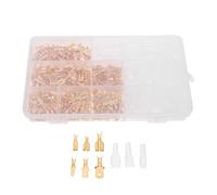 Hemobllo Kit de 450 Terminales de Crimpado de Latón Dorado para Conexión Eléctrica Automotriz y Cableado Industrial Conector Eléctrico a Presión Fría para Reparación Rápida y Desmontaje