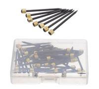 Hemobllo Kit de 50 Clavos para Colgar Cuadros con Cabeza de Latón Negro Acero Resistente Tamaño Grande 35X4 MM con Caja de Almacenamiento para Paneles de Yeso Madera y Decoración de