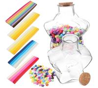 Hemobllo Kit de Manualidades Color Aleatorio Botella de Vidrio y Papel para Origami de Estrellas , Fácil de Usar , Decoración para Navidad y Día de Acción de Gracias