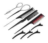 Hemobllo Kit de Peine Cabello Negro 9 Piezas Peine para Peinar Púa de Metal Adecuado para Uso Personal y Viaje