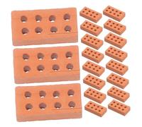 Hemobllo Ladrillos Miniatura para Manualidades Infantiles, 100 Piezas Tamaño 8 Agujeros, Arcilla Cerámica Segura, Construcción Creativa para Niños, Juego Educativo De Modelado y Decoración De Casas