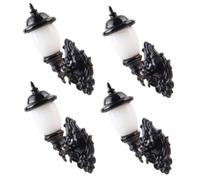 Hemobllo Lámpara de Pared Pequeña LED en Miniatura para Casas de Muñecas, 4 Piezas, Luz Clara, Modelo Decorativo para Mesa de Arena y Escenas DIY, Accesorios para Paisajismo en Miniatura