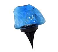 Hemobllo Lámpara Solar de Piedra para Jardín Luz de Paisaje LED Enterrada Diseño Azul Enchufable Exterior Césped Patio 1 Unidad Uso Nocturno