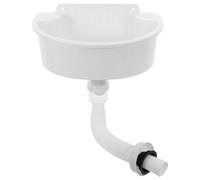 Hemobllo Lavabo Pequeño de Plástico sin Taladro para Pared con Desagüe Antiolor, Adecuado para Porches y Baños Pequeños, Diseño Minimalista y Fácil Instalación
