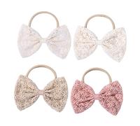 Hemobllo Lazos Elásticos Cabello Niña 4 Unidades Tamaño Compacto Color Sólido Lazo Decorativo para Fiesta y Uso Diario Accesorios para Coleteros