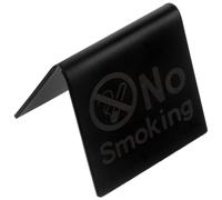 Hemobllo Letrero No Fumar de Acero Inoxidable Negro para Mesa, Señal Fácil de Llevar Superficie Lisa Adecuado para Restaurantes y Lugares Privados