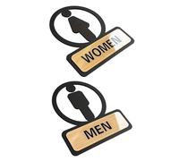 Hemobllo Letreros Acrílicos para Puertas de Baño Masculino y Femenino 2 Piezas Autoadhesivos Resistentes al Agua para Baños Comerciales y Públicos, Señalización Clara para Espacios