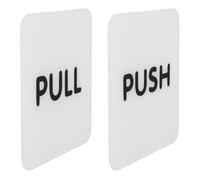 Hemobllo Letreros Adhesivos Push Pull para Puertas de Vidrio 10X10 CM Acrílico Blanco Autoadhesivo Señalización Interior para Baños Oficinas y Tiendas