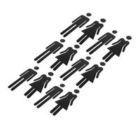 Hemobllo Letreros Autoadhesivos para Baños de Hombres y Mujeres 6 Pares de Señalización Unisex de 20 CM Placas de Identificación Acrílicas Negras para Puertas de Vestuarios Oficinas