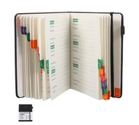 Hemobllo Libreta de Contraseñas Pequeña B6 con Pestañas Alfabéticas, Organizador de Direcciones y Registros para Personas Mayores, Cuaderno Negro Portátil para Gestión Segura de Cuentas