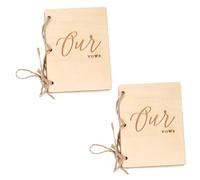 Hemobllo Libro de Votos Matrimoniales de Madera Rústica 1 Par de Cuadernos Reciclados para Boda Manuales de Votos para Novios Accesorios para Ceremonia y Recuerdo Especial de