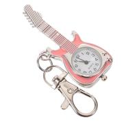 Hemobllo Llavero con Forma de Guitarra Vintage Resistente al Desgaste con Reloj de Bolsillo de Cuarzo Adecuado para Ocasiones Obsequios y Amantes Música