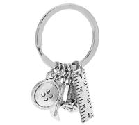 Hemobllo Llavero de Metal Tema de Costura, Colgante Creativo para Mochila, Diseño de Botones y Tijeras, Accesorio Único para Estudiantes y Diseñadores de Moda, Obsequio Original 1 Pieza
