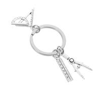 Hemobllo Llavero de Metal Triangular Regla para Arquitectos y Estudiantes, Accesorio Compacto y Ligero para Llaves, Obsequio Práctico para Hombres y Profesionales de Ingeniería