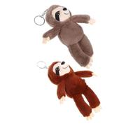 Hemobllo Llavero de Peluche de Perezoso 2 Piezas Suave y Ligero Colgante para Llaves y Bolso Colores Marrón y Gris Claro Accesorio Portátil para Mochila y Uso Diario