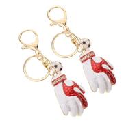 Hemobllo Llavero Deportivo de Aleación de Zinc 2 Piezas Diseño de Guante de Béisbol y Balón de Fútbol Color Rojo Accesorios para Llaves y Mochilas Adecuado para Regalos y Fiestas