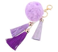 Hemobllo Llavero Esponjoso Morado Taro Borla, Colgante de Bolso Portátil de Peluche, Accesorio Adorable para Llaves y Mochila, Complemento Ligero y Práctico para Uso Diario