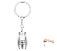 Hemobllo Llavero Obsequio Reconfortante Urna de Metal Plateada, Contenedor Pequeño Tapa Desmontable, Estilo Simple y Natural para Mascotas para Quienes Han Perdido a Su Mascota