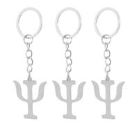 Hemobllo Llaveros de Acero Inoxidable 3 Piezas Símbolo de Psicología Colgantes de Metal Plateados para Coche Mochila y Bolso Amuletos Creativos para Profesores y Estudiantes Obsequio