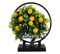 Hemobllo Maceta de Planta de Limón Artificial Realista de Plástico, Adorno Decorativo Pequeño para Escritorio, Bonsái Creativo para Decoración Interior del Hogar, Cocina y Oficina