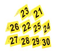 Hemobllo Marcadores De Evidencia Numérica Triangulares para Investigadores, Tamaño 5.5x6.3 Cm, Acrílico Amarillo Números Negros, para Escena del Crimen y Decoración Temática, Juego De 10 Piezas