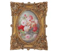 Hemobllo Marco de Fotos Antiguo Vintage de Resina Tamaño 6 Pulgadas Diseño Ovalado Tallado Marco Decorativo Europeo para Pared y Escritorio Adecuado para Decoración del Hogar