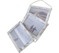 Hemobllo Marcos Colgantes de Madera para Fotos 7 Pulgadas Set de 3 Unidades en Gris Blanco Marco de Pared para Collage Familiar y Decoración de Dormitorio