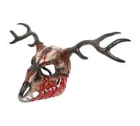 Hemobllo Máscara Cuernos de Asta Realista de Espuma Rp, Diseño Desmontable y Cómoda para Disfraces de Mascarada y Actuaciones de Halloween