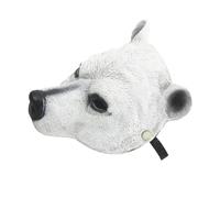Hemobllo Máscara Realista de Oso Polar Blanco para Adultos Ajuste Elástico y Material Pu Transpirable Adecuado para Carnaval y Celebraciones Festivas