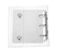Hemobllo Mini Carpeta de Anillas Redondas Transparente A8, Pvc, Cierre a Presión Doble, con Bolsillos para Archivador, para Organización de Presupuesto y Viaje
