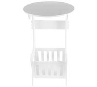 Hemobllo Mini Mesa De Centro Redonda De Madera para Sala De Entretenimiento y Dormitorio, Mesa Auxiliar Espacio De Almacenamiento Integrado