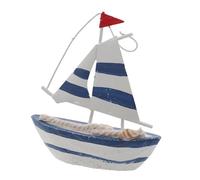 Hemobllo Miniatura de Barco de Madera Náutico Modelo de Barco de Vela Pequeño para Decoración de Fiesta de Graduación Adorno para Pasteles y Centro de Mesa Temático Marino Azul