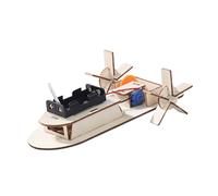 Hemobllo Modelo de Barco eléctrico de Madera de 2 Piezas: Kit de Manualidades para niños - Kit de Barco de Madera DIY - Proyecto científico Stem, Modelo de Juguete de Experimento de física