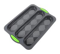 Hemobllo Molde de Silicona para Pan Francés Antiadherente con Compartimentos para Hornear Panes Hot Dogs y Repostería Cocina Rejilla de Silicona Duradera con Diseño Perforado para Cocción
