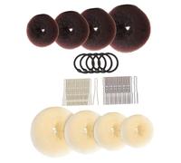 Hemobllo Moldeador de Moños Tipo Donut Cabello 8 Esponjas para Moño 40 Horquillas Forma de U y 5 Ligas Accesorio para Peinados Rápidos y Versátiles para Mujeres y Niñas